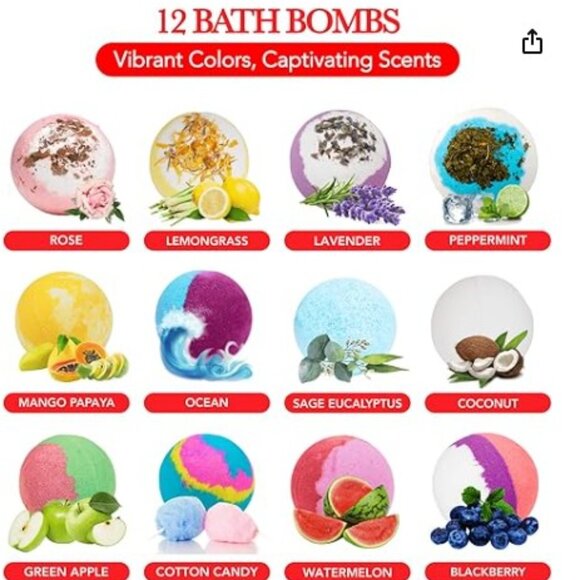 Amor Bath Bombs Gift Set - NEW - Set of 12 - Picture 3 of 4
